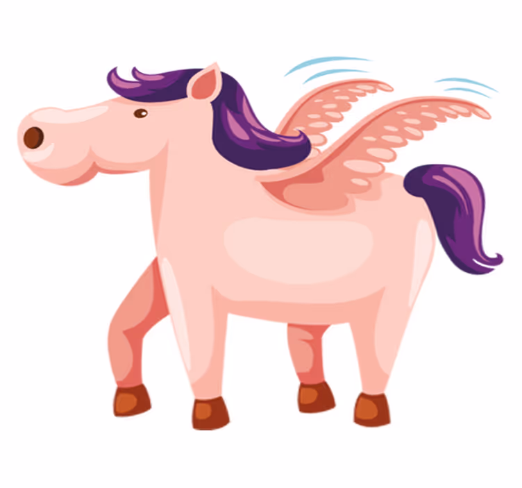 Dieren vinyl tapijt schattig gevleugeld pony - TenStickers