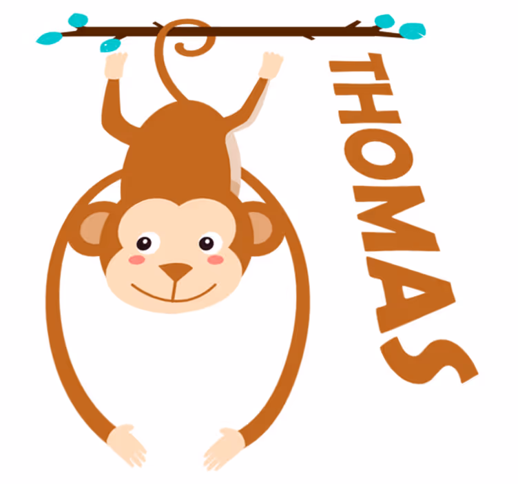 Dieren vinyl tapijt in speelse aap stijl - TenStickers