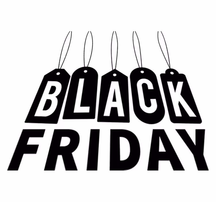 Black friday vinyl tapijt zwart-wit tekst - TenStickers