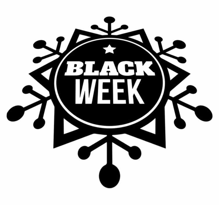 Black friday vinyl tapijt sneeuwvlok black week - TenStickers