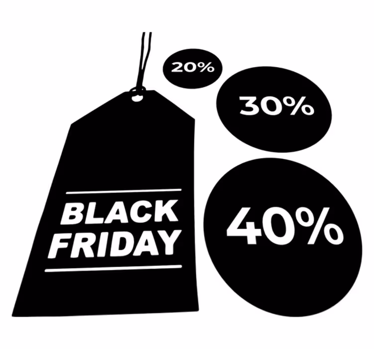 Black friday vinyl tapijt aanpasbare set van 3 - TenStickers