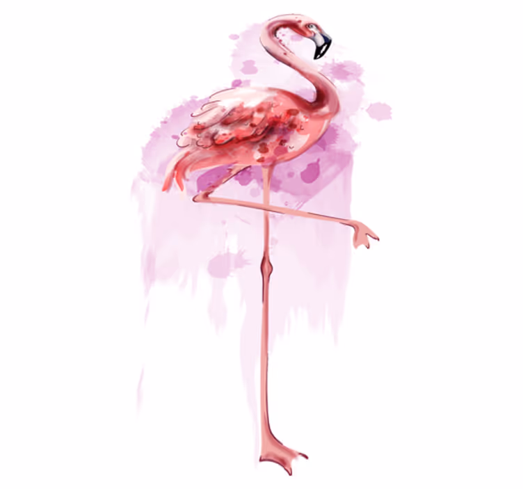 Dieren vinyl tapijt elegante flamingo silhouet - TenStickers