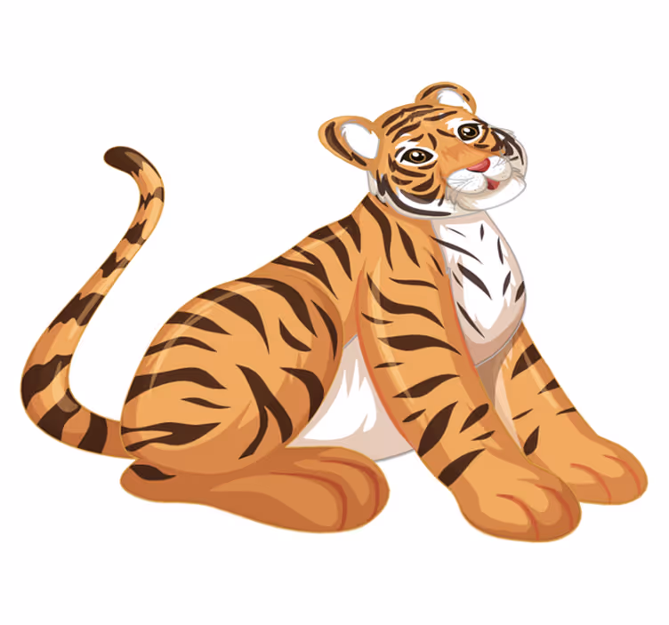 Dieren vinyl tapijt speelse tijgerwelp - TenStickers