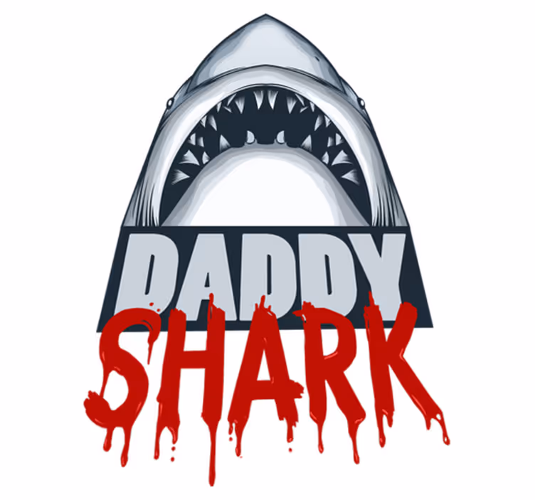 Dieren vinyl tapijt papa haai - TenStickers