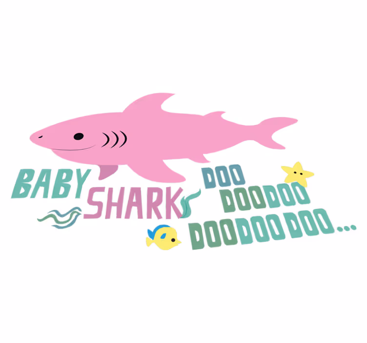 Dieren vinyl tapijt baby shark liedjes tekst - TenStickers