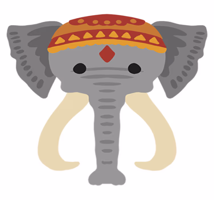 Dieren vinyl tapijt olifantenkop figuur - TenStickers