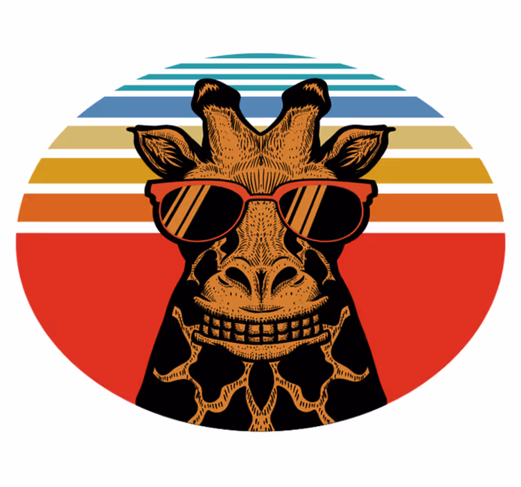 Dieren vinyl tapijt coole zonnebril giraffe - TenStickers