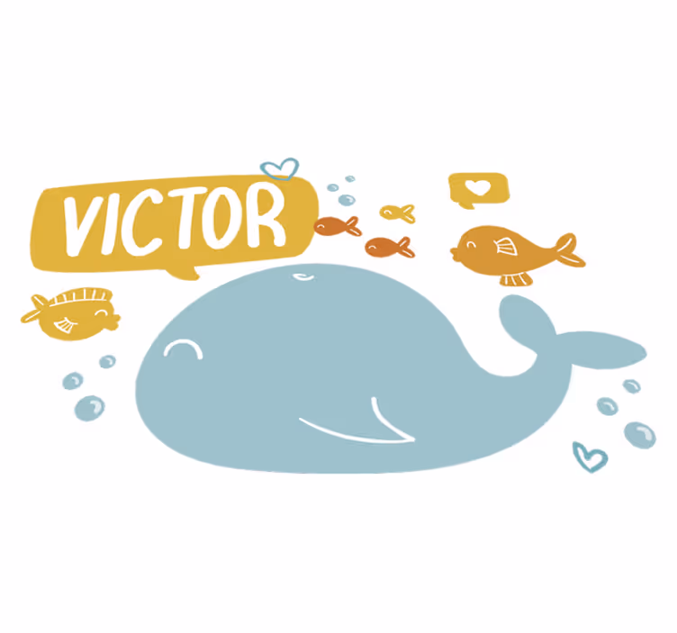 Dieren vinyl tapijt schattig walvis design - TenStickers