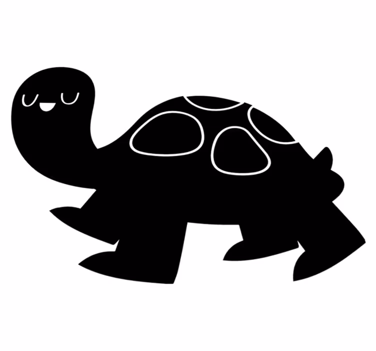 Dieren vinyl tapijt reusachtige zwarte schildpad - TenStickers