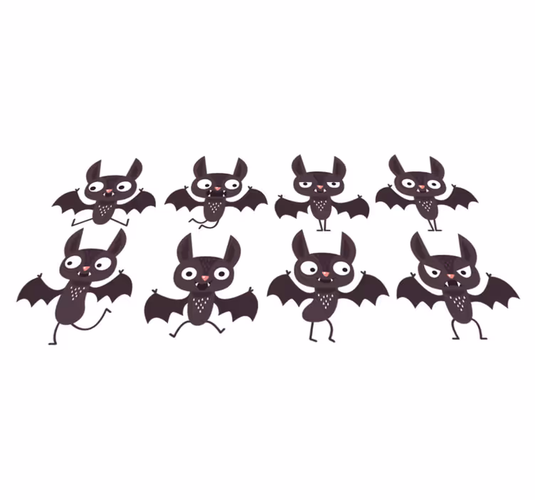 Vinyl tapijt halloween vrolijke vleermuizen pack - TenStickers
