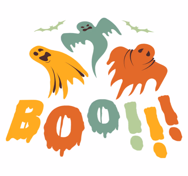 Vinyl tapijt halloween boo spook - TenStickers