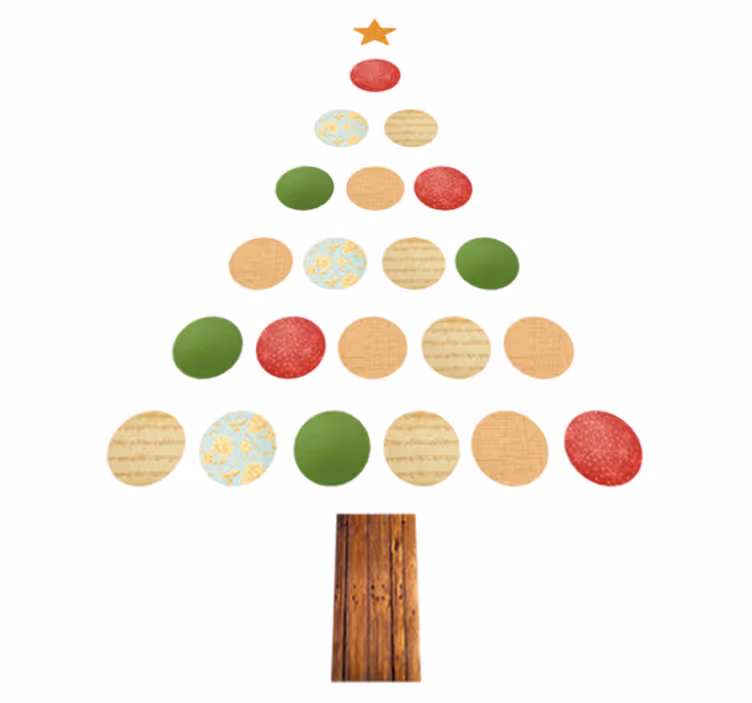Vinyl tapijt kerstmis kleurrijke boom - TenStickers