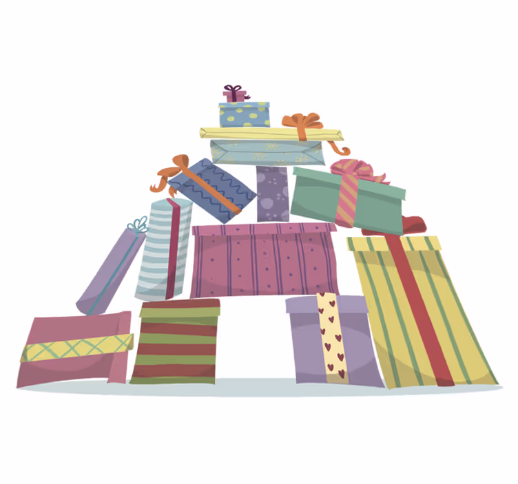Vinyl tapijt kerstmis cadeauberg - TenStickers