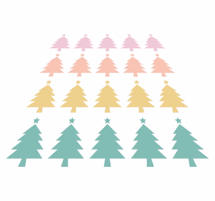 Vinyl tapijt kerstmis met kerstbomen motief - TenStickers