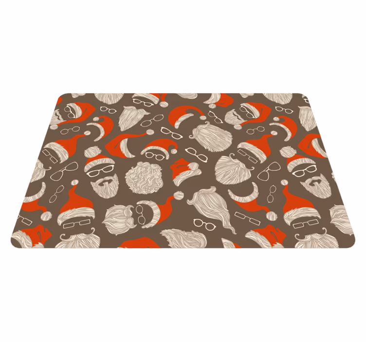 Vinyl tapijt kerstmis vintage kerstman gezicht patroon - TenStickers