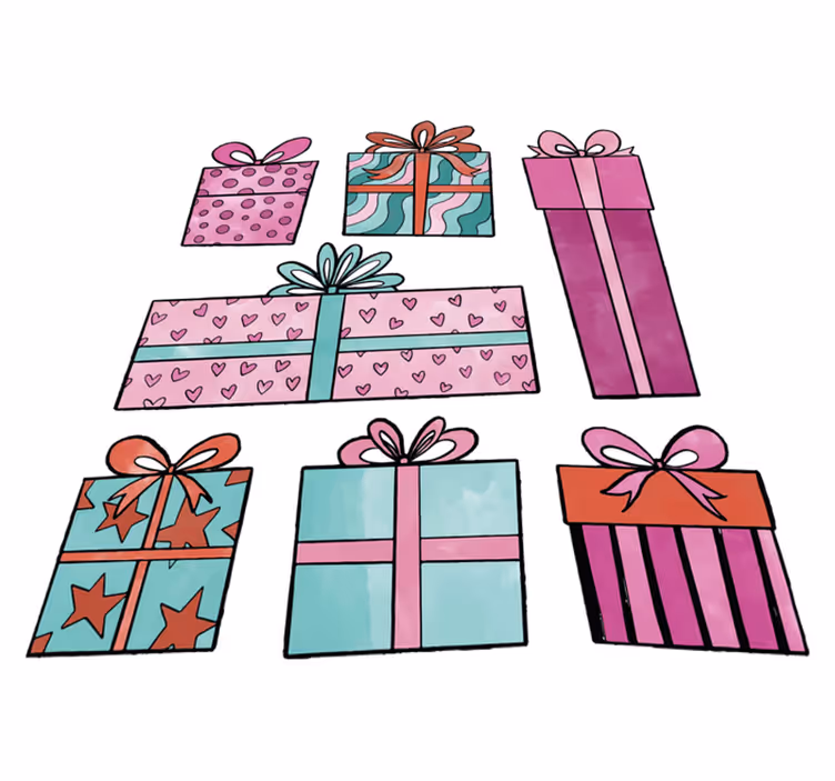 Vinyl tapijt kerstmis cadeau set - TenStickers