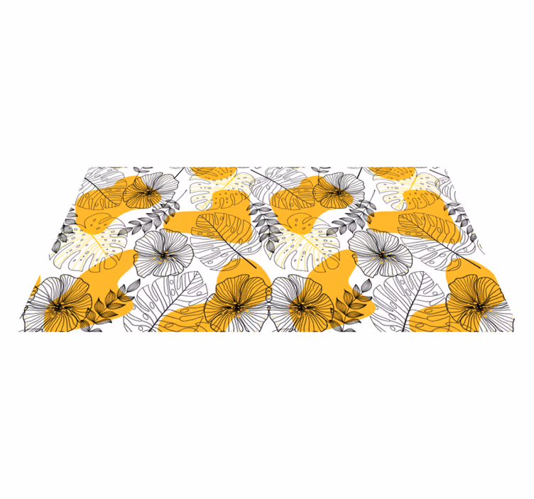 Vinyl tapijt bloemen en planten bloemendesign kallax - TenStickers