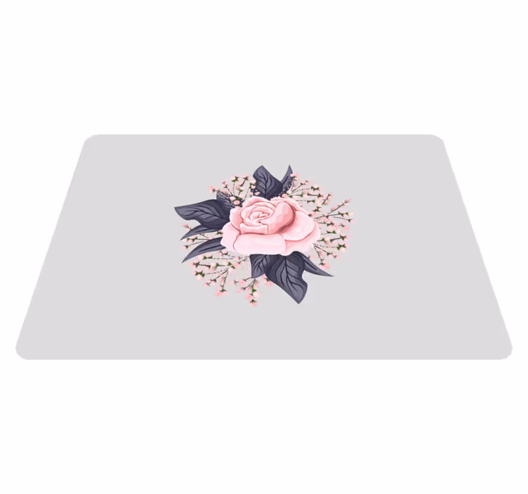 Vinyl tapijt bloemen en planten met prachtig ontwerp in roze - TenStickers