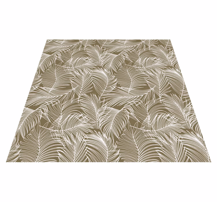 Vinyl tapijt bloemen en planten sierlijke bruine bladeren - TenStickers