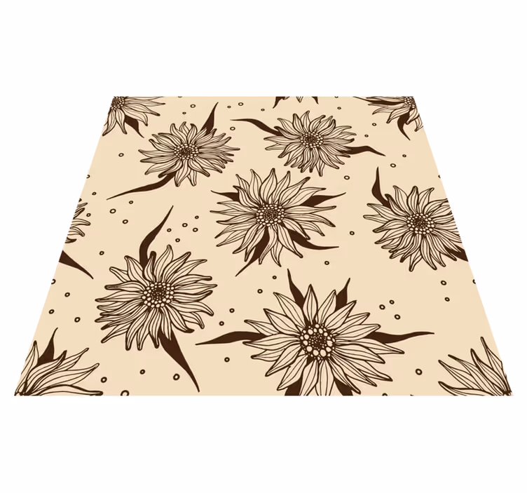 Vinyl tapijt bloemen en planten old sunflower - TenStickers