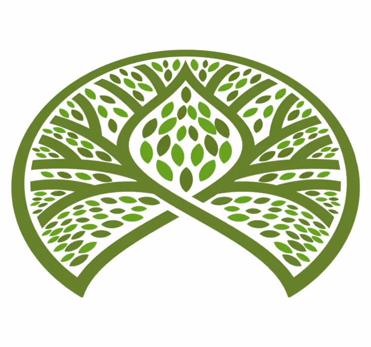Vinyl tapijt bloemen en planten bladrijke natuur embleem - TenStickers