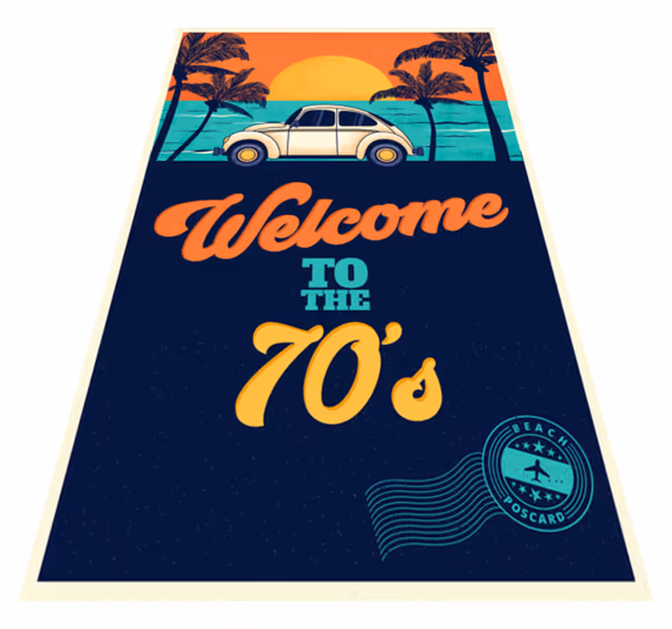 Vinyl tapijt antiek welkom in de jaren 70 - TenStickers