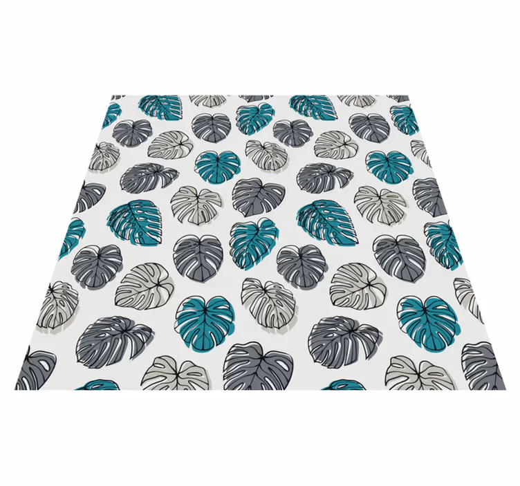 Vinyl tapijt bloemen en planten abstracte tropische bladeren - TenStickers