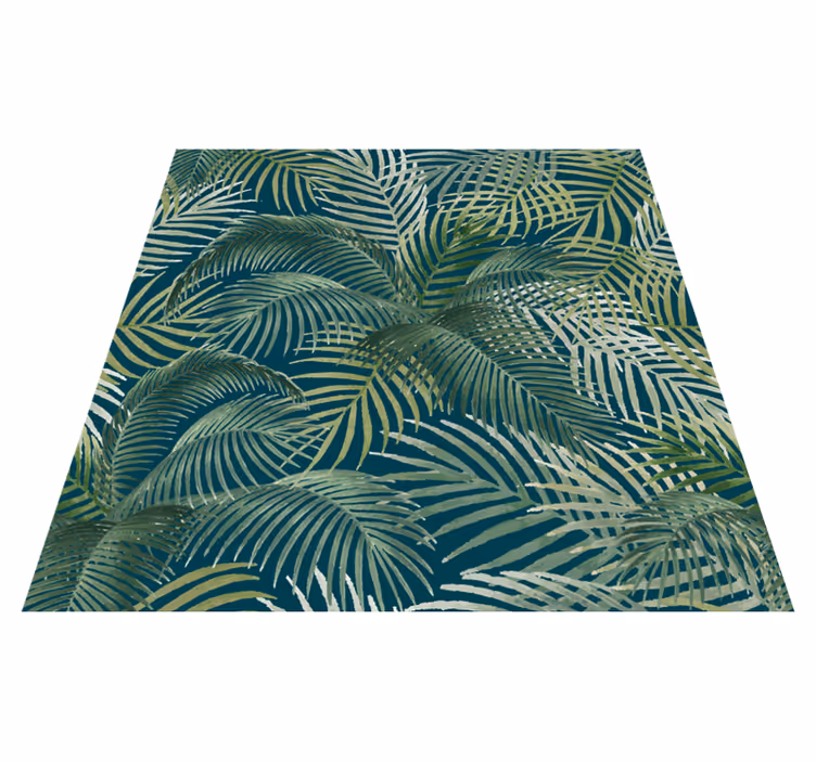 Vinyl tapijt bloemen en planten tropisch bladeren patroon - TenStickers
