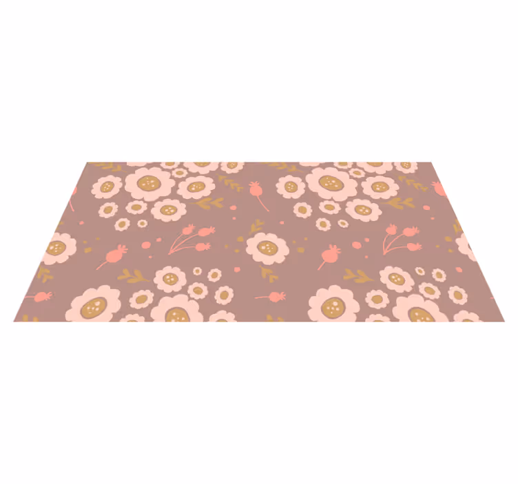 Vinyl tapijt bloemen en planten pastel gekleurde print - TenStickers