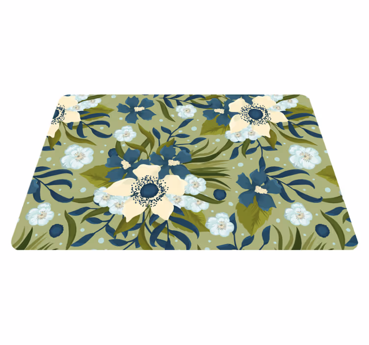 Vinyl tapijt bloemen en planten zomers kleurpatroon - TenStickers
