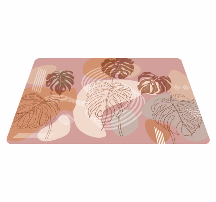 Vinyl tapijt bloemen en planten leaf doorlopende schets - TenStickers