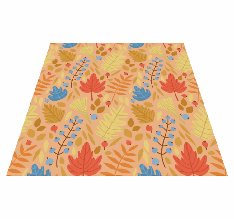 Vinyl tapijt bloemen en planten schattig herfstblad ontwerp - TenStickers