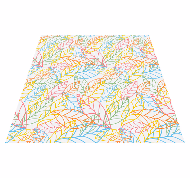Vinyl tapijt bloemen en planten neon bladeren design - TenStickers