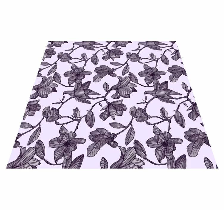 Vinyl tapijt bloemen en planten cute magnolia ontwerp - TenStickers