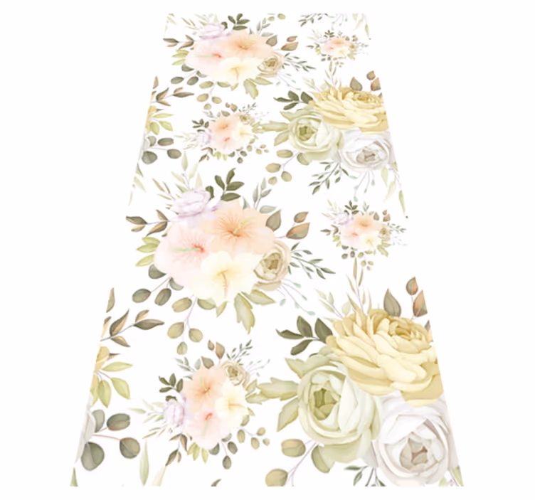 Vinyl tapijt bloemen en planten mooi bloemenpatroon - TenStickers