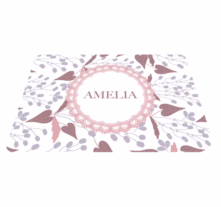 Vinyl tapijt bloemen en planten pastel vintage patroon - TenStickers