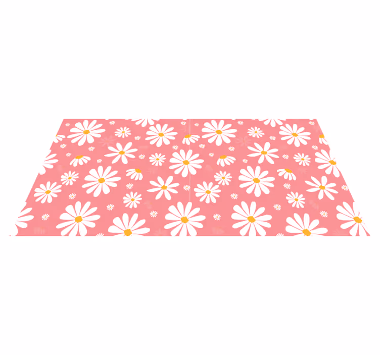 Vinyl tapijt bloemen en planten vintage madeliefjes - TenStickers