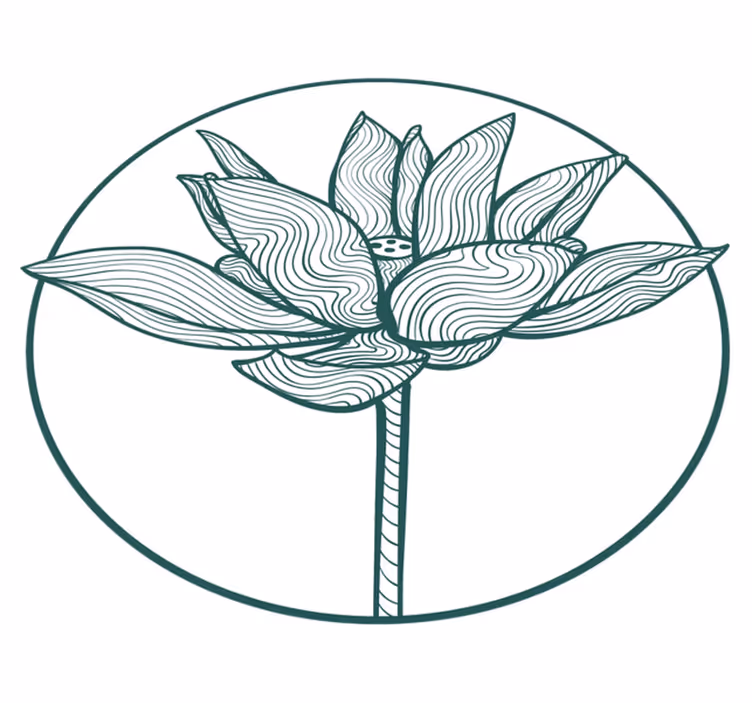 Vinyl tapijt bloemen en planten lotusbloem illustratie - TenStickers