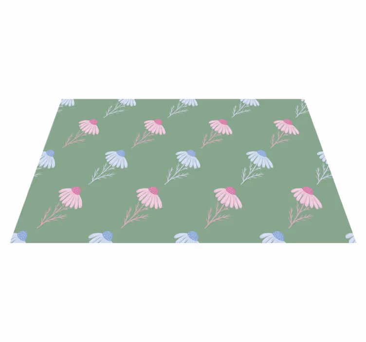 Vinyl tapijt bloemen en planten kamille madeliefje patroon - TenStickers