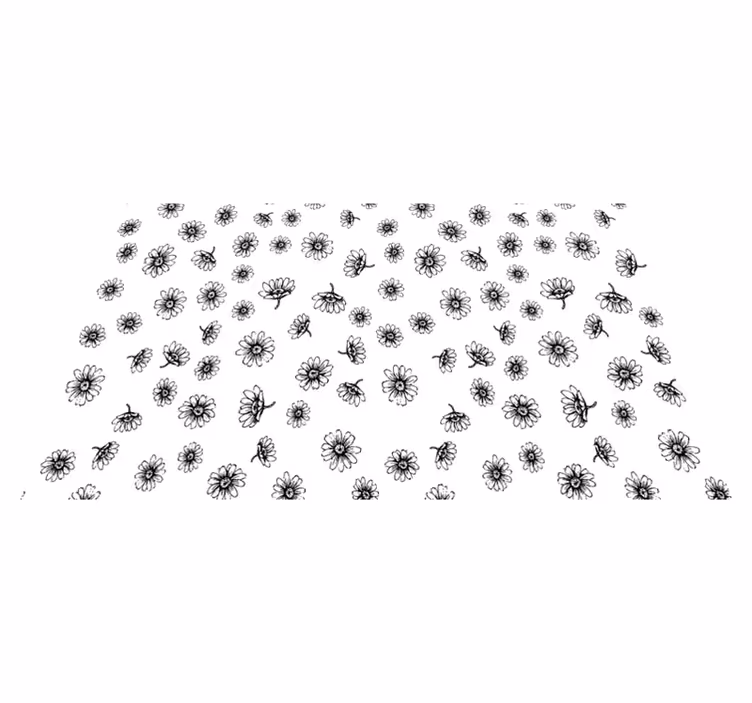 Vinyl tapijt bloemen en planten set omtrek madeliefjes - TenStickers