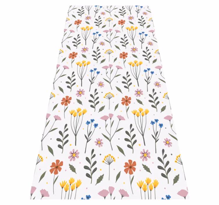 Vinyl tapijt bloemen en planten multicolor bloemenpatroon - TenStickers