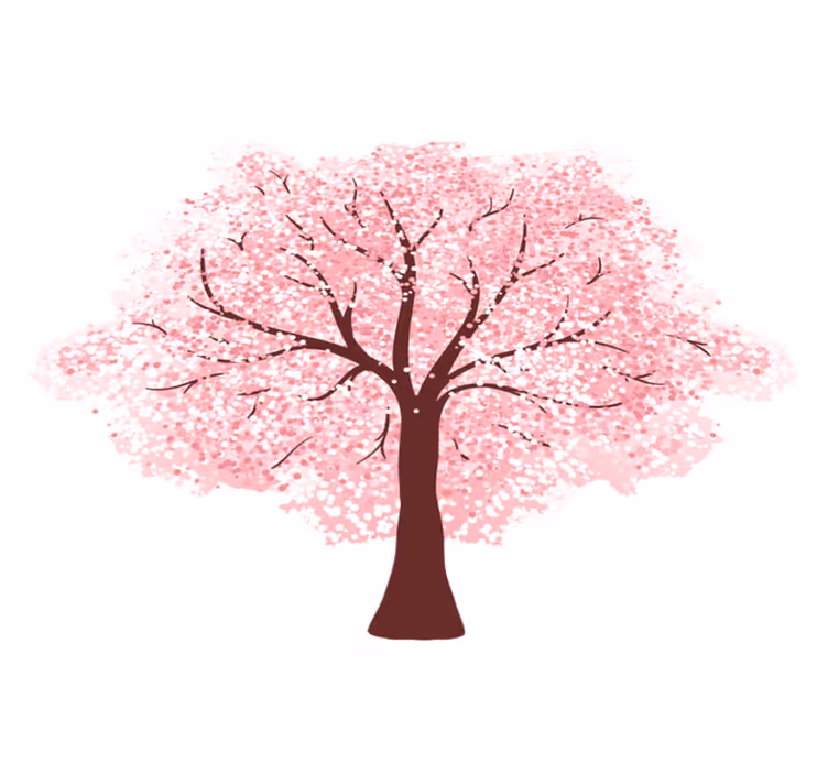 Vinyl tapijt bloemen en planten kersenbloesem - TenStickers