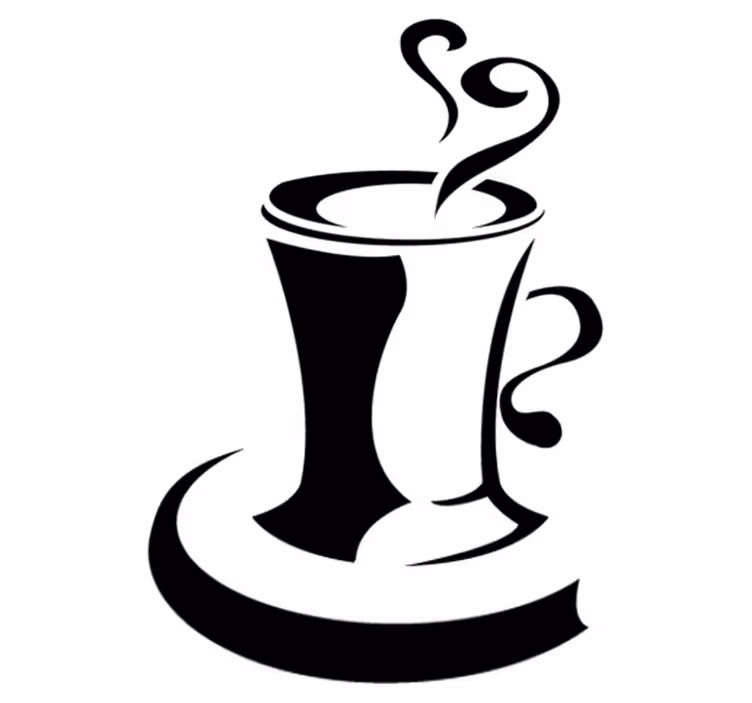 Vinyl tapijt keuken coffee met hart - TenStickers