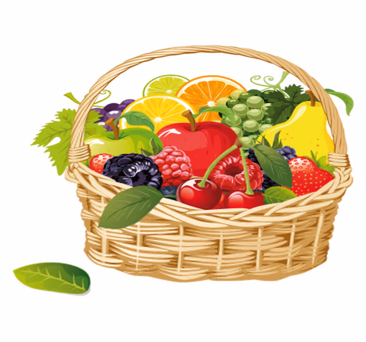 Vinyl tapijt keuken fruitmand - TenStickers