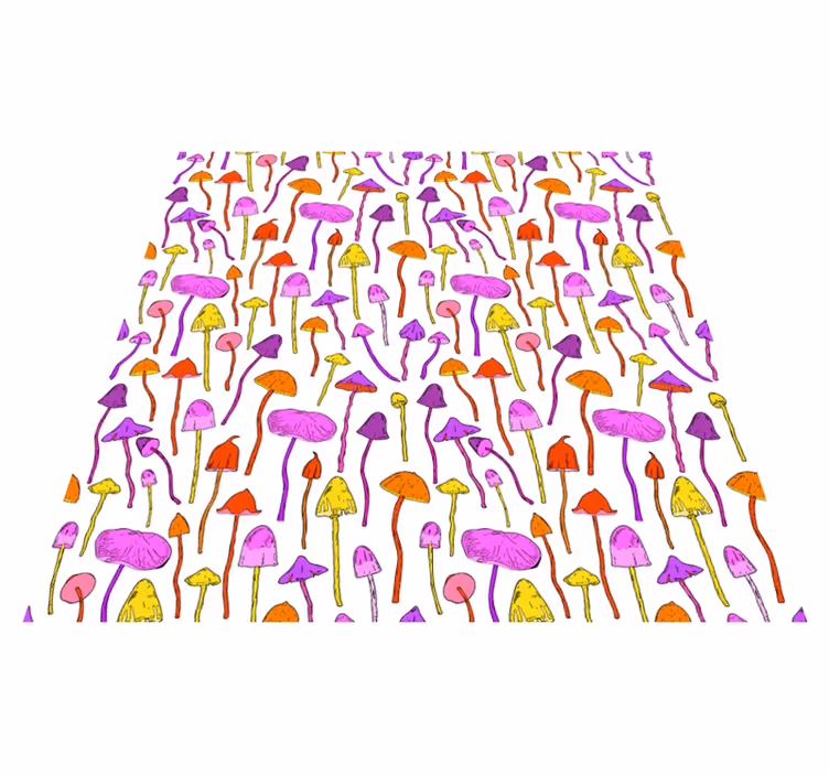 Vinyl tapijt eetkamer hallucinogene paddenstoelen patroon - TenStickers