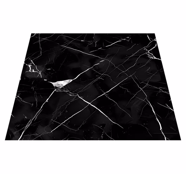 Vinyl tapijt eetkamer zwart marmer voor tafel - TenStickers