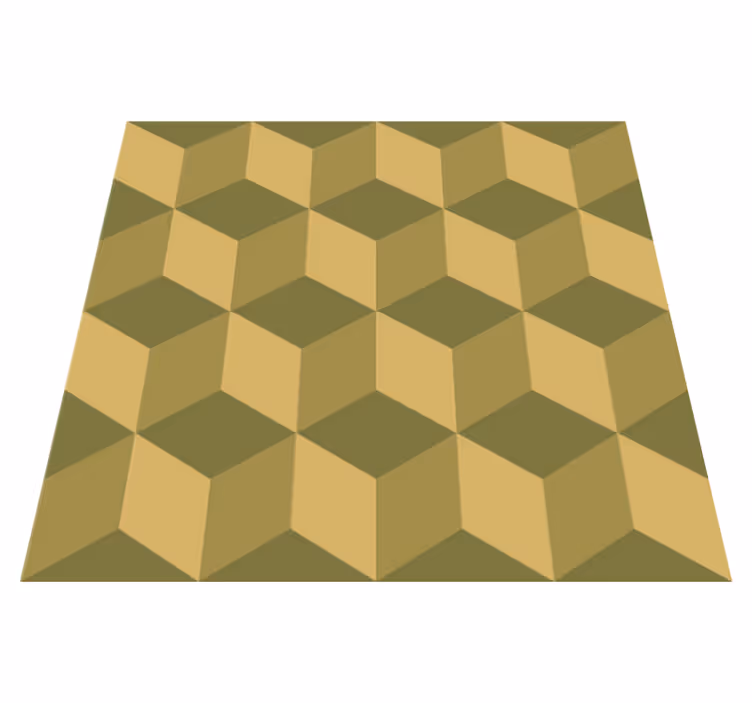 Vinyl tapijt eetkamer beige 3d kubussen - TenStickers
