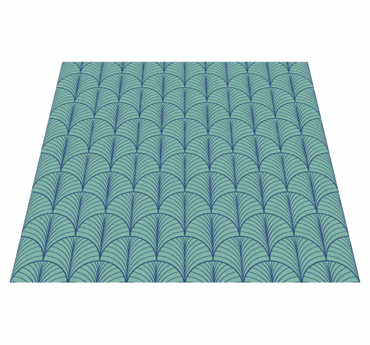 Vinyl tapijt eetkamer groenblauw - TenStickers