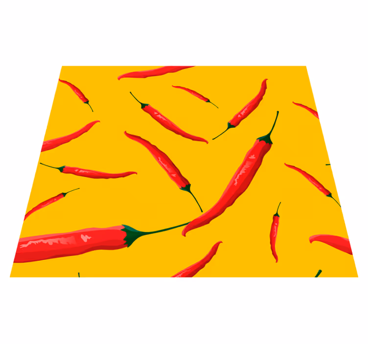 Vinyl tapijt keuken rode en gele paprika's - TenStickers