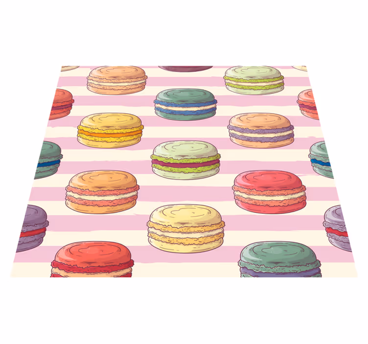 Vinyl tapijt keuken retro macarons - TenStickers